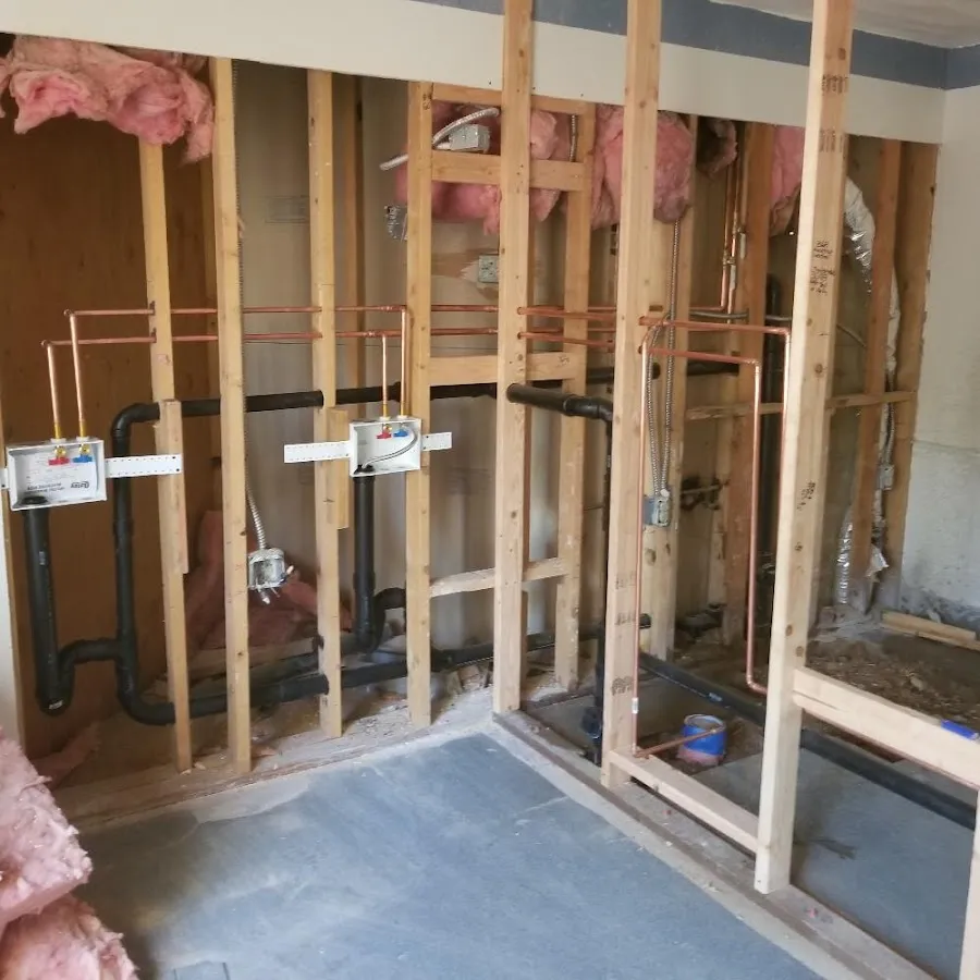 Copper pipe rough-in and plumbing installation in Altoona